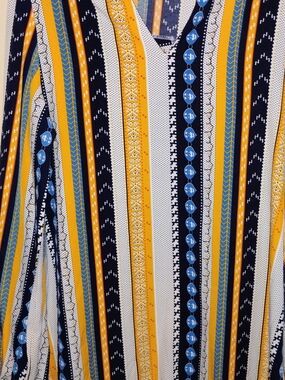 SHEIN Multicolor Striped Boho Maxi Dress - Yellow, Blue, Black, White